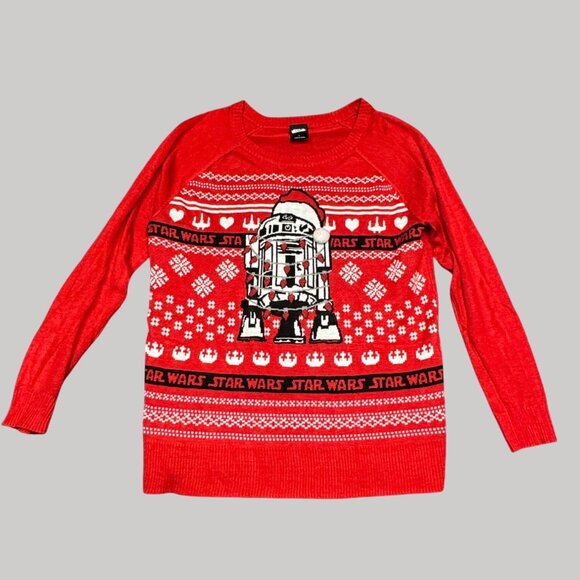 Star Wars R2-D2 Christmas Sweater Red Acrylic Large - Picture 5 of 13